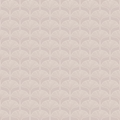 Seamless pattern of ginkgo leaf outlines in neutral beige tones.