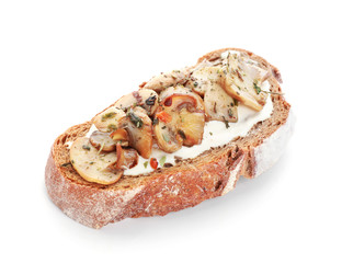 Tasty sandwich on white background