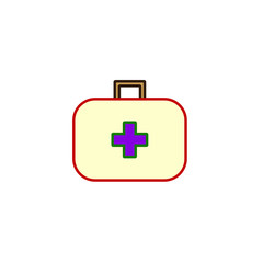 first aid kit vector icon formed with simple shapes