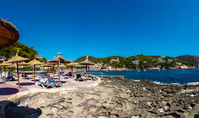 Fototapeta na wymiar Beach at Camp de Mar, Andratx region, Mallorca, Balearic Islands, Spain