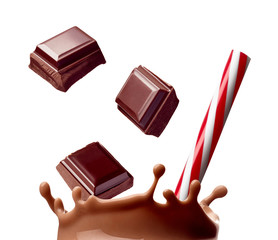 chocolate milk drink splash glass straw