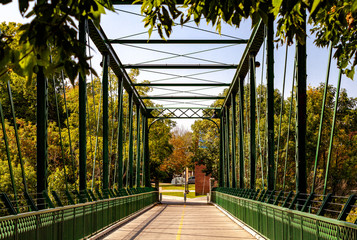 A foot bridge over the Thames river in London, Ontario, Canada