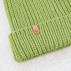 cozy knitted green hat