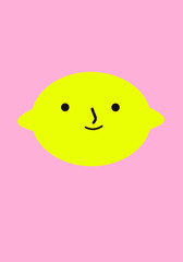 Lemon character logo mascot. Fresh lemon fruits on summer season. Funny lemon character logo - Vector