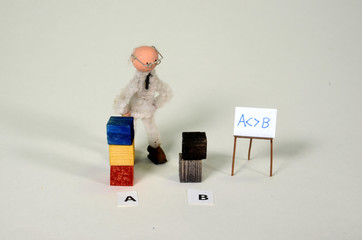 Mathematics setup with inequality:  A is different from B, with the corresponding denotion on the...