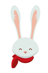 cute little rabbit with christmas scarf