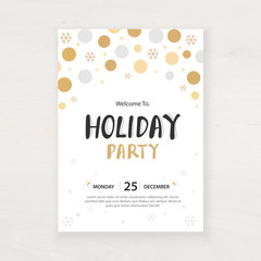 design for holiday party and happy new year party invitation flyer and greeting card template	