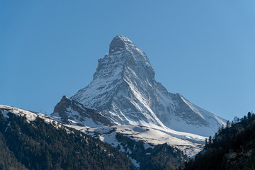 Panorama of east and north faces of the Matterhorn in Zermatt, Switzerland