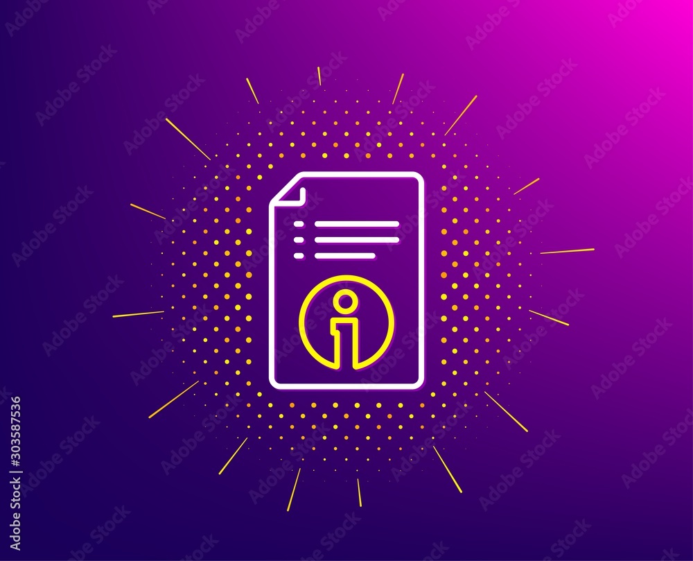 Aufkleber technical information line icon. halftone pattern. instruction sign. gradient background. technical 