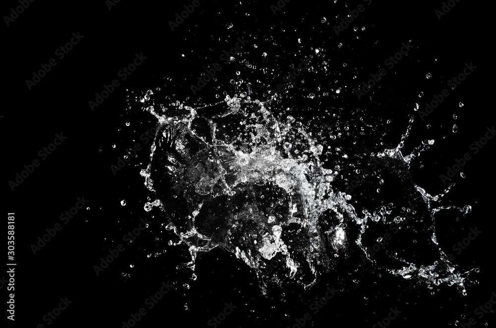 Wall mural water splash isolated for product on background