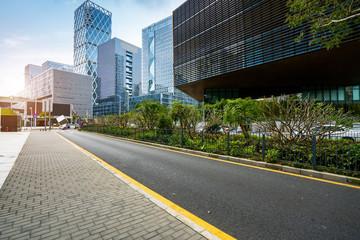 The expressway and the modern city skyline are in Chongqing, China.