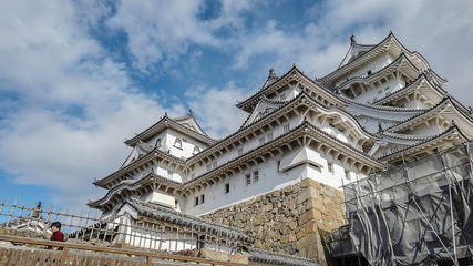 Hyogo /Japan -November 14 2019 : The Himeji castle is one of most visited castle in Japan