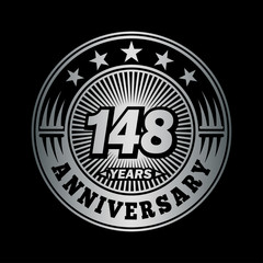 148 years anniversary celebration logo design. Vector and illustration.