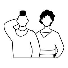 Obraz premium men faceless with different poses on white background