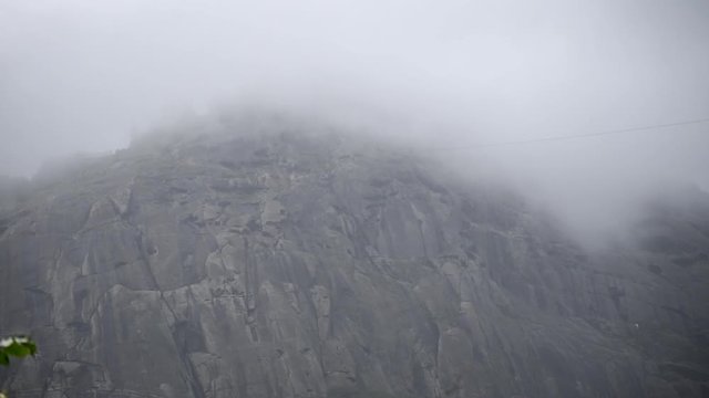 View of the clouds above the Girnar Mountain in Junagadh,Gujarat, India