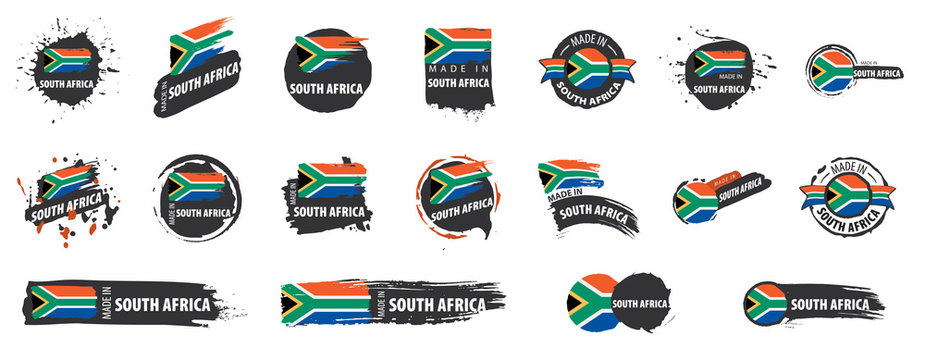 Vector set of flags of south africa on a white background