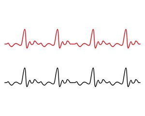Heart beat monitor pulse line art icon for medical apps and websites.