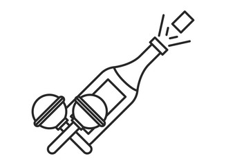 champagne bottle drink isolated icon