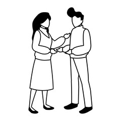 Fototapeta premium couple of people standing on white background