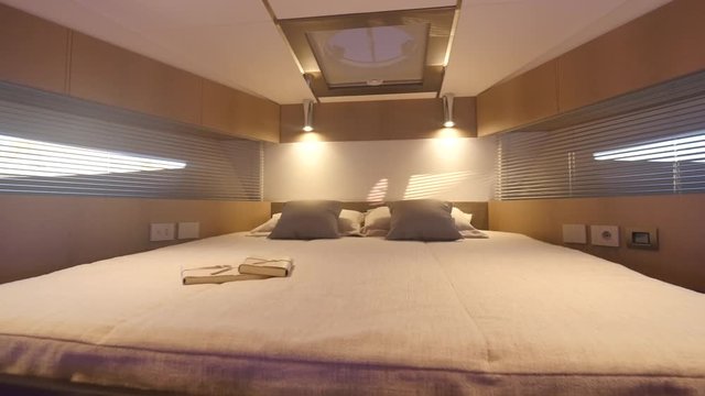 luxury motor yacht interior cabin