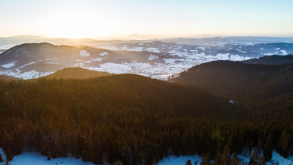 Obraz premium Aerial view of mesmerizing picturesque landscape
