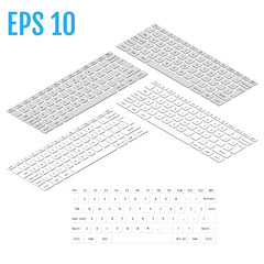Obraz premium Realistic isometry of modern keyboard. Vector illustration.