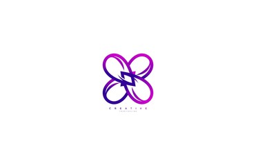 Rounded Linked Flower Multicolor Logo