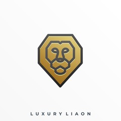 Diamond Lion Luxury Illustration Vector Design Template