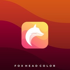 Fox Colorful Illustration Vector Design Template