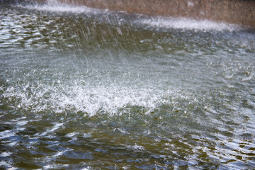 A splashing water in the water