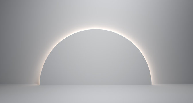 Minimalism abstract background, pedestal. 3D illustration. © SHD