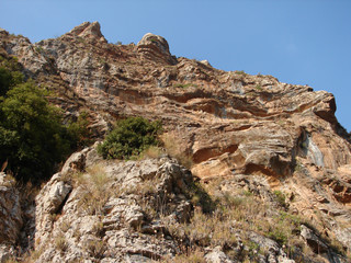 KADISHA VALLEY,LEBANON - CIRCA OCTOBER, 2009 -The monastery of Mar Elisha is perched on the cliff. Kadisha Valley, Lebanon