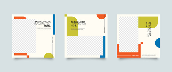 Modern promotion square web banner for social media mobile apps. Elegant sale and discount promo backgrounds for digital marketing