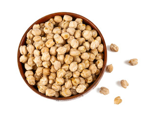 dried chickpeas isolated on white
