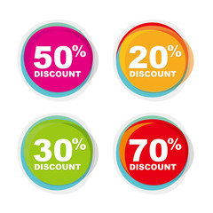 Sale discount label  template design isolated on white background and with different color 