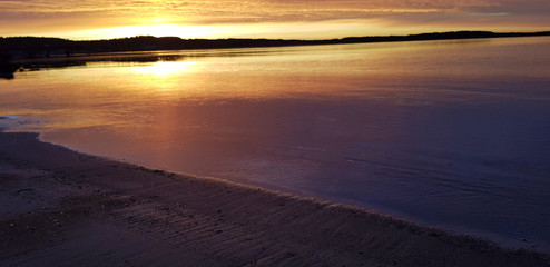 sunset over the sea