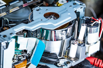 Video cassette player interor mechanism