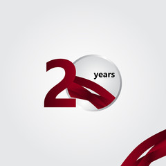 20 Years Anniversary Vector Template Design Illustration