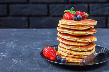 stack of almond flour pancakes, top view