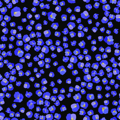 Floral pattern. Small flowers on dark background.  Seamless vector texture.