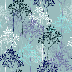 Seamless pattern with tropical flowers. Graphic background texture.