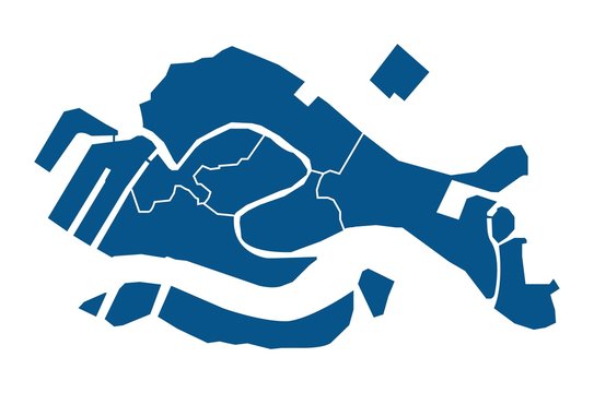 Outline blue map of Venezia