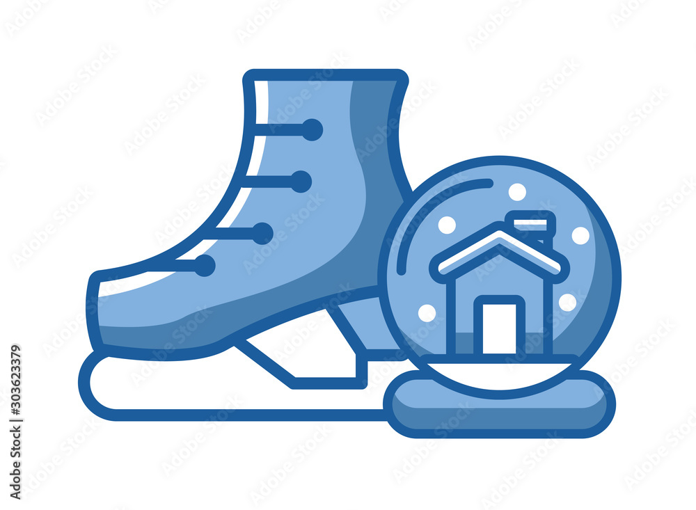 Wall mural snow skate sport isolated icon