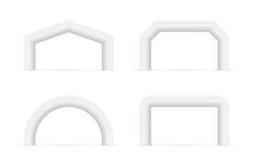 Inflatable Arch Set. Place For Sponsors Advertising. Marathon Racing Concept. Vector stock illustration.