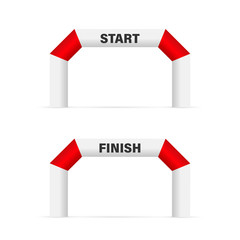 Inflatable Arch Set. Sport Event. Marathon Racing Concept. Vector stock illustration.