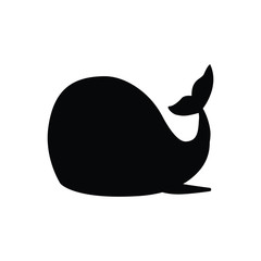 Fototapeta premium Whale silhouette line icon vector symbol sign illustration