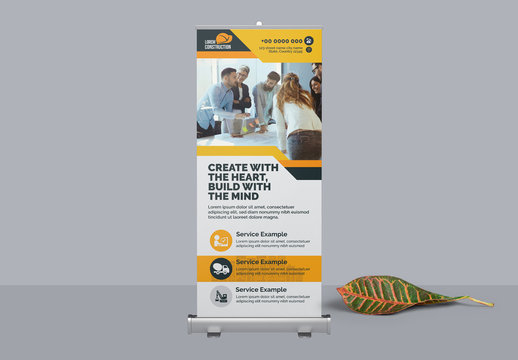 Construction Business Roll Up Banner Layout