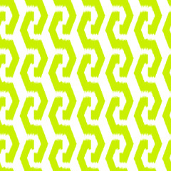 Ikat  seamless monochrome geometric pattern. Abstract background texture.