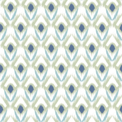 Ikat  seamless bright colorful geometric pattern. Abstract background texture.