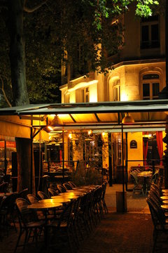 Paris Cafe At Night